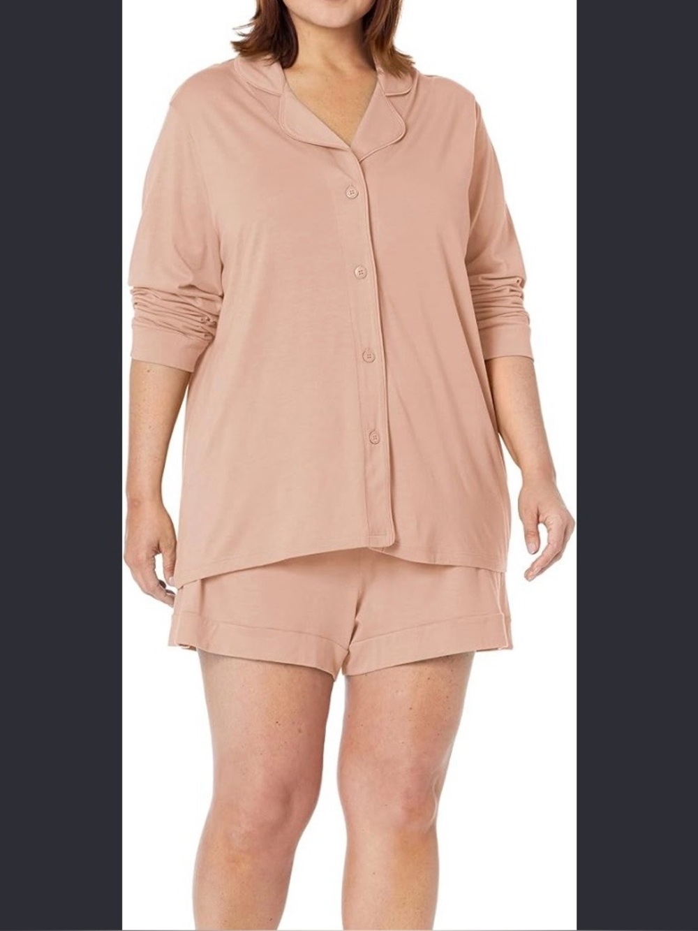 Cosabella Pajama Set Large Pima Cotton Modal Tan Dusty Rose